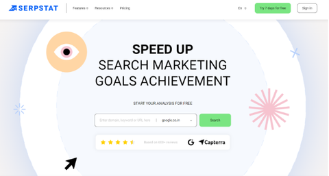 Serpstat landing page