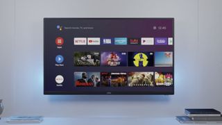 Cello Android TV hanging on wall