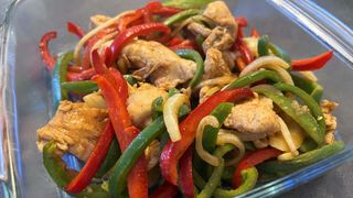 Finished air fryer fajita recipe