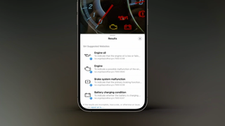 iOS 17 identifying warning lights on a car dashboard