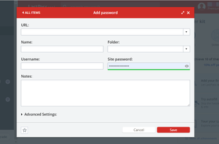 LastPass add password