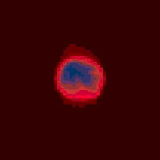 Venus Express took this thermal view of Earth during an infrared observation with its VIRTIS instrument. The planet appears almost 'fully illuminated' with no difference from day and night regions since only the thermal radiance is seen. The Antarctica region, being colder, generates a weaker signal.