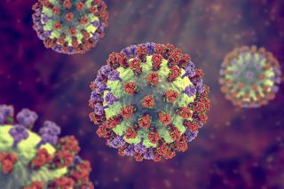 Illustration showing an flu virus