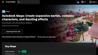 Website screenshot for Autodesk Maya.