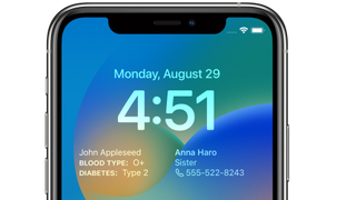 Medical ID Record Lock Screen widget on iOS 16