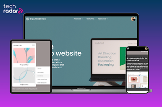 screenshot of portfolio website being built on Squarespace