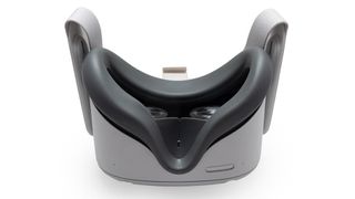 A silicone cover for the quest 2 pictured inside the headset