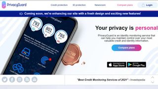 PrivacyGuard website screenshot.