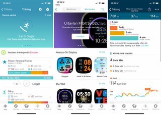 Screenshot fra Fitbit-app'en
