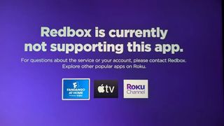 Redbox app closure Roku