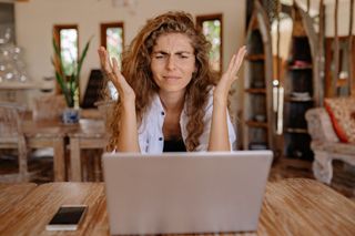 Woman frustrated at laptop. Yan Krukov via Pexels