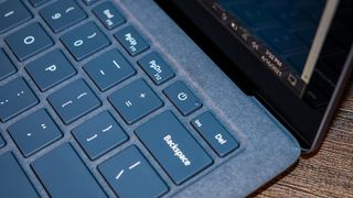 Surface Laptop 4's power button and keyboard