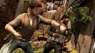 A screenshot of Uncharted 2, one of the best PS3 games.