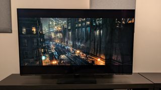 Panasonic Z85A with The Batman on screen