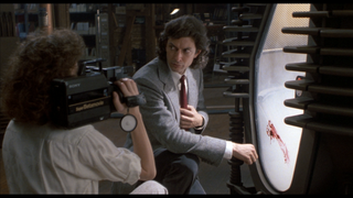 A still from David Cronenberg's The Fly.