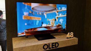 Samsung S90D TV at the CES 2024 trade show