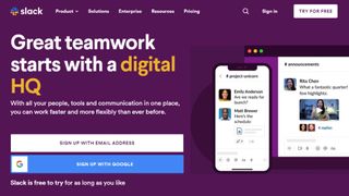 Website screenshot for Slack