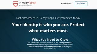 IdentityForce website screenshot.