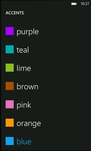 Windows phone 7 accent