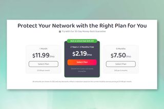 Screenshot of PIA's pricing plans