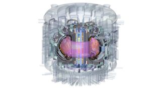 A tall electromagnet – the central solenoid – is at the heart of the ITER Tokamak. It both initiates plasma current and drives and shapes the plasma during operation.