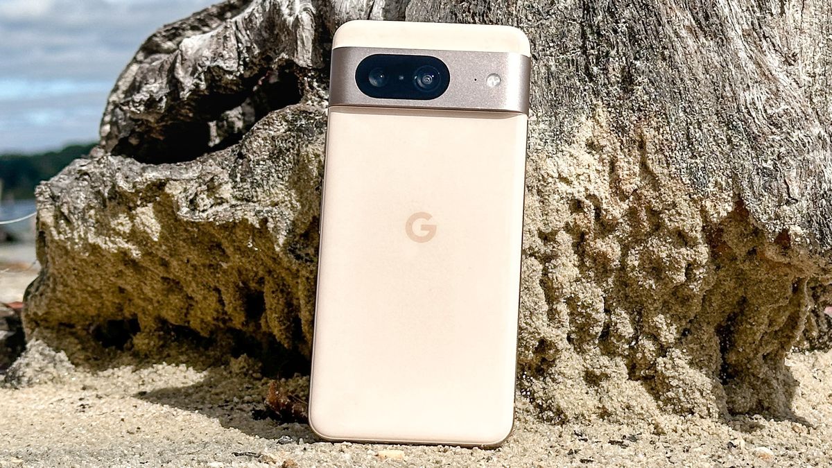 Google Pixel 8 in sand