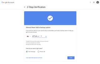 Adding a backup phone option to your Google account