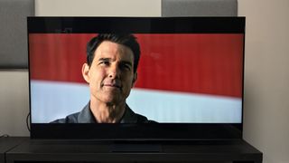 TCL C855 with top gun maverick on screen