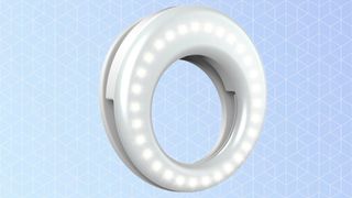 The QIAYA Selfie Light Ring Lights LED Circle Light on a blue background