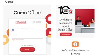 Ooma Office website screenshot.