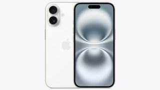 The iPhone 16 in white