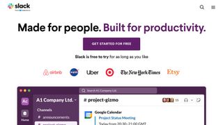 Website screenshot for Slack