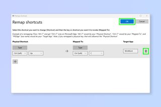 A screenshot showing how to remap shortcuts in Windows 11 using PowerToys