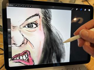 Apple iPad Air 2022 drawing in Procreate