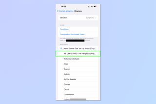 The steps required to set a ringtone on iPhone