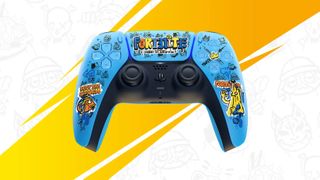 The Fortnite Limited Edition Dualsense on a white and yellow background