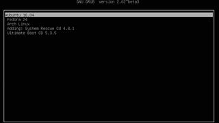 This is the basic menu you get with a default Grub configuration—functional but not very pretty