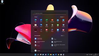 Windows 11 screenshot showing start menu in Dark Mode