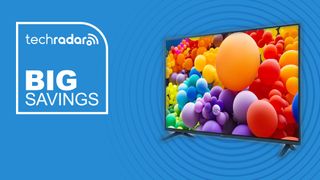 LG 65-Inch Class UT70 Series LED 4K UHD Smart webOS TV on blue background with big savings sign