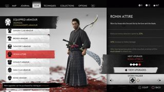 all ghost of tsushima armor ronin attire