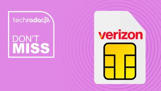 Verizon branded sim card on purple background with don't miss text overlay