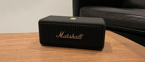 Marshall Emberton speaker on a wooden table