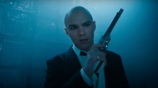 Lex Luthor holding a handgun in 2025's Superman movie