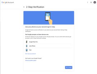 "Use your phone as your second sign-in step"