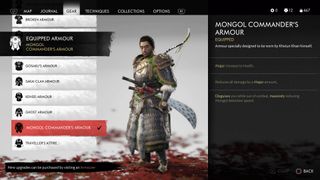 ghost of tsushima mongol commanders armor