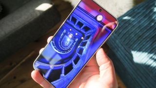 Oppo Find X8 review screen angled handheld