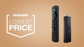 Amazon Fire TV Stick 4K Max on a cream background