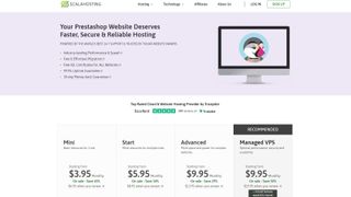 Website screenshot for Scala Hosting PrestaShop