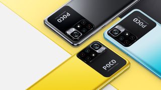 The Xiaomi Poco M4 Pro 5G in a range of colors