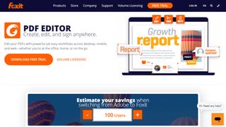 Website screenshot for Foxit PDF Editor